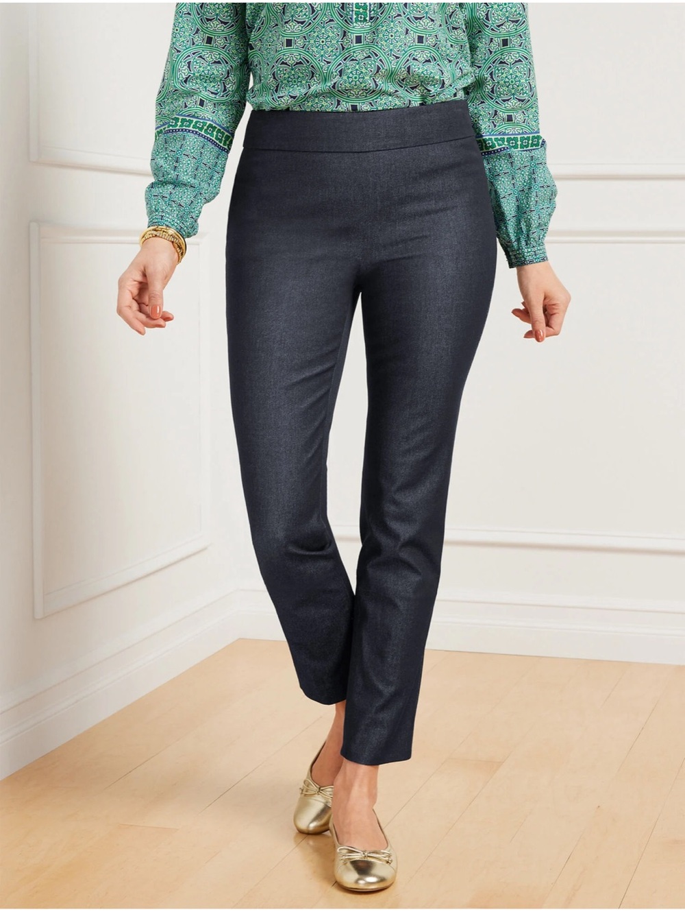 Talbots Navy Cropped Slim Pants